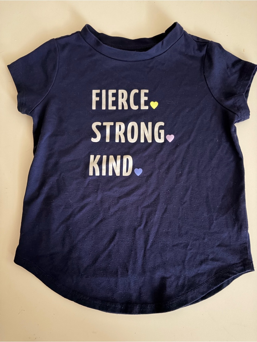Girls Navy 'Fierce Strong Kind' Short Sleeve Graphic Tee XS/4-5